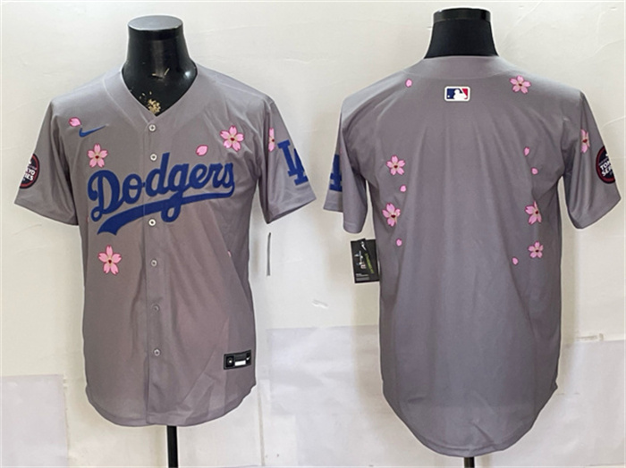 Men's Los Angeles Dodgers Blank Grey 2025 Tokyo Series Limited Stitched Baseball Jersey Men's Los Angeles Dodgers Blank Grey 2025 Tokyo Series Limited Stitched Baseball Jersey